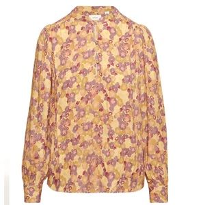 NWT Aritzia Wilfred Ava Blouse in Sandy Beige floral print